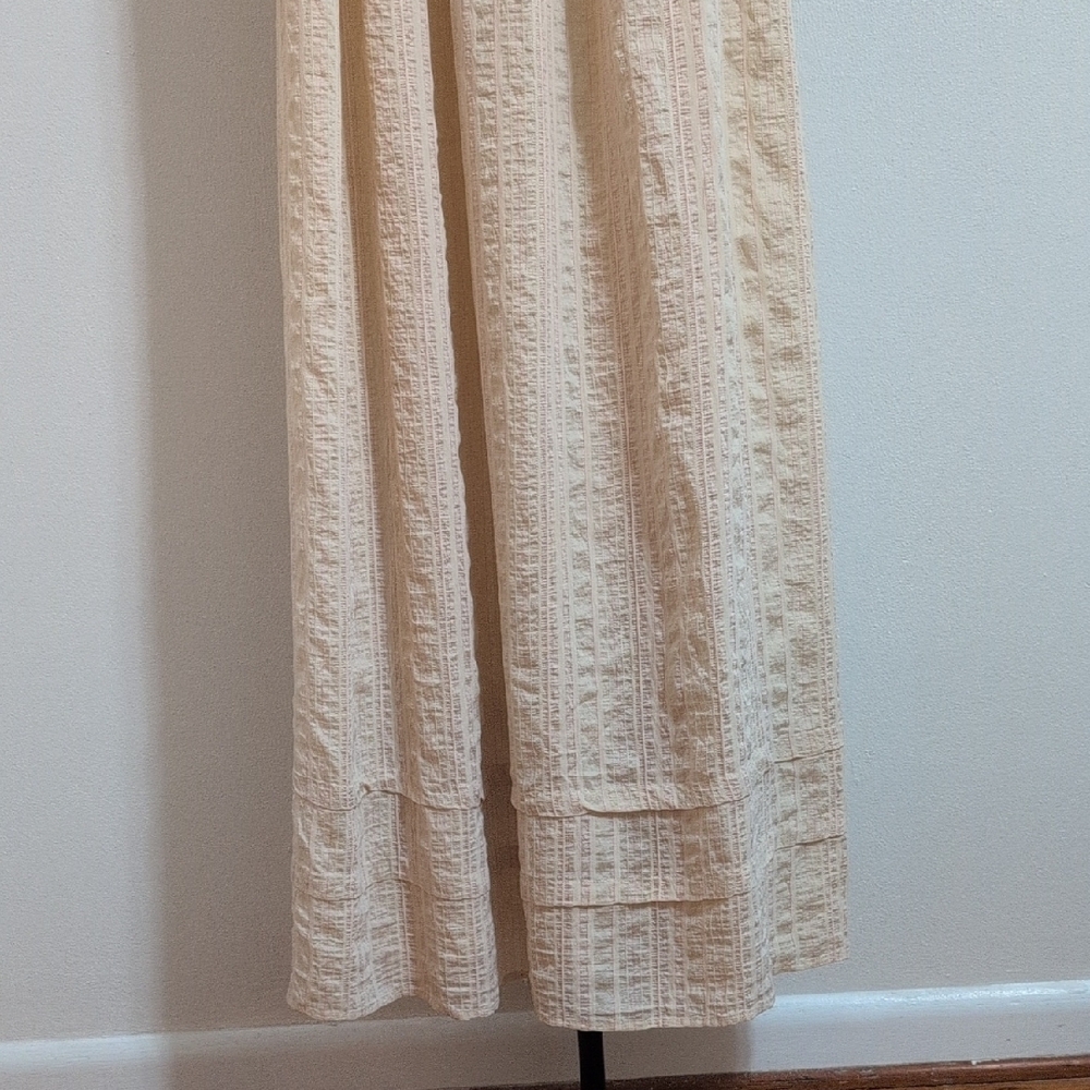 Vrg Grl Elegant Cream Ruffle Strapless Maxi Dress Size 8 Boho - Picture 4 of 6